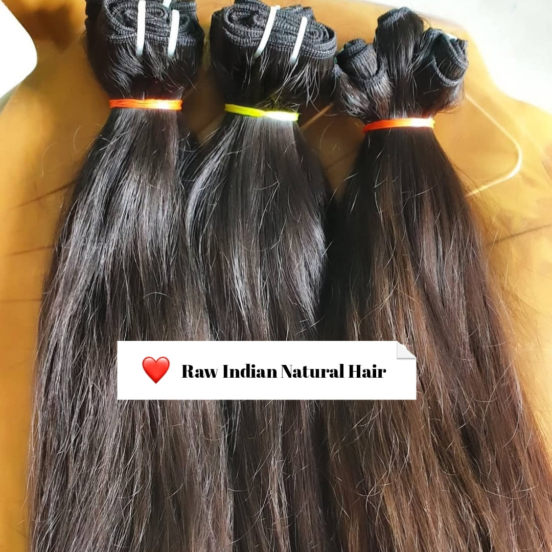 𝗥𝗮𝘄 𝗜𝗻𝗱𝗶𝗮𝗻 𝗦𝘁𝗿𝗮𝗶𝗴𝗵𝘁 𝗪𝗲𝗳𝘁 𝗛𝗮𝗶𝗿 𝟯 𝗣𝗰𝘀