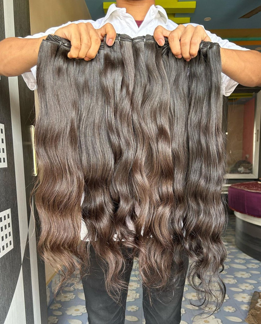 𝗥𝗮𝘄 𝗜𝗻𝗱𝗶𝗮𝗻 𝗪𝗮𝘃𝘆 𝗪𝗲𝗳𝘁 𝗛𝗮𝗶𝗿