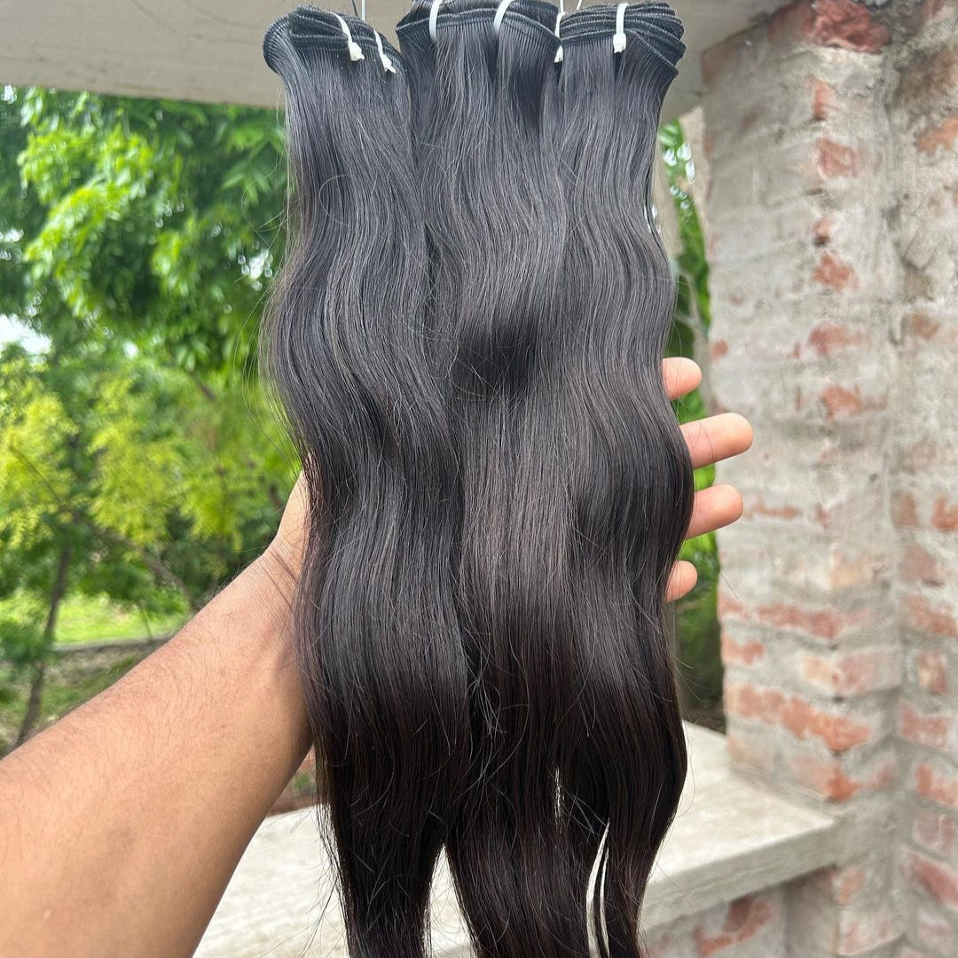 𝗥𝗮𝘄 𝗜𝗻𝗱𝗶𝗮𝗻 𝗪𝗮𝘃𝘆 𝗪𝗲𝗳𝘁 𝗛𝗮𝗶𝗿 𝟯 𝗣𝗰𝘀