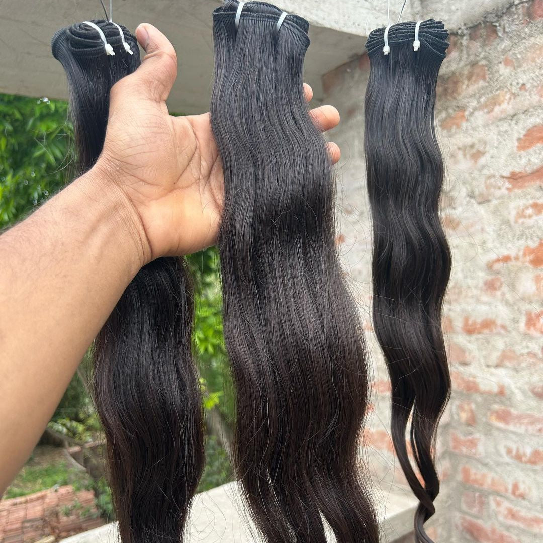 𝗥𝗮𝘄 𝗜𝗻𝗱𝗶𝗮𝗻 𝗪𝗮𝘃𝘆 𝗪𝗲𝗳𝘁 𝗛𝗮𝗶𝗿 𝟯 𝗣𝗰𝘀