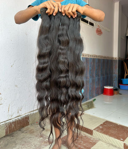 𝗥𝗮𝘄 𝗜𝗻𝗱𝗶𝗮𝗻 𝗪𝗮𝘃𝘆 𝗪𝗲𝗳𝘁 𝗛𝗮𝗶𝗿