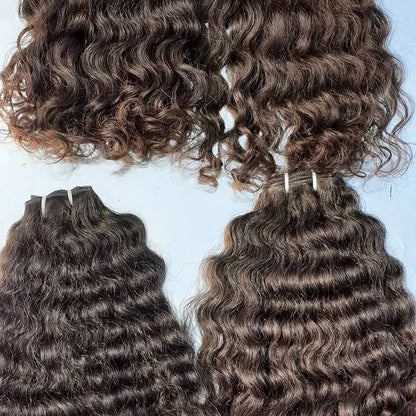 𝗥𝗮𝘄 𝗜𝗻𝗱𝗶𝗮𝗻 𝗖𝘂𝗿𝗹𝘆 𝗪𝗲𝗳𝘁 𝗛𝗮𝗶𝗿 𝟯 𝗣𝗰𝘀